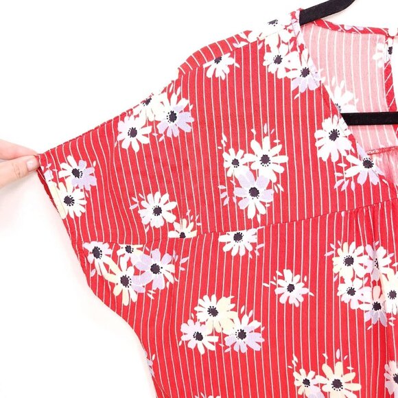 Madewell Rhyme Top in Daisy Society Blouse Size XS Flowy Drape Style Oversized - Picture 7 of 13